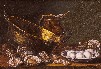 Картина натюрморт с посудой и устрицами копия